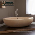 2018 Popular Outdoor Solid Hand carved Freestanding Stone Bathtub